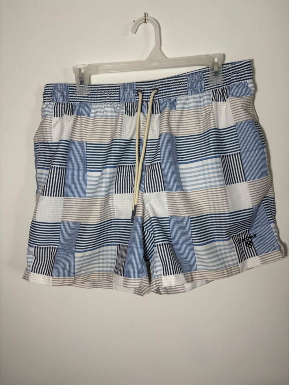 Barbour Mens Patch Swim Shorts Trunks - Sky Blue - L